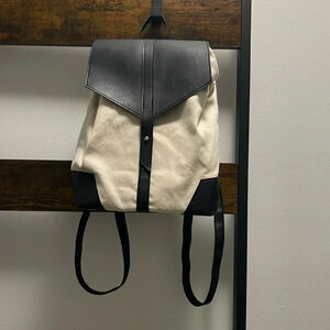 Deux Lux Demi Backpack - canvas and black faux leather. Excellent condition.